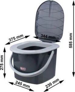 Branq Toiletemmer Draagbaar Met Deksel - 15,5L - Antraciet -Outdoor Kampeerwinkel 977x1200 4