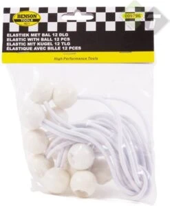 Elastiek Met Bal Wit - 12 Delig - Spanelastiek - 17cm - Benson -Outdoor Kampeerwinkel 987x1200 1